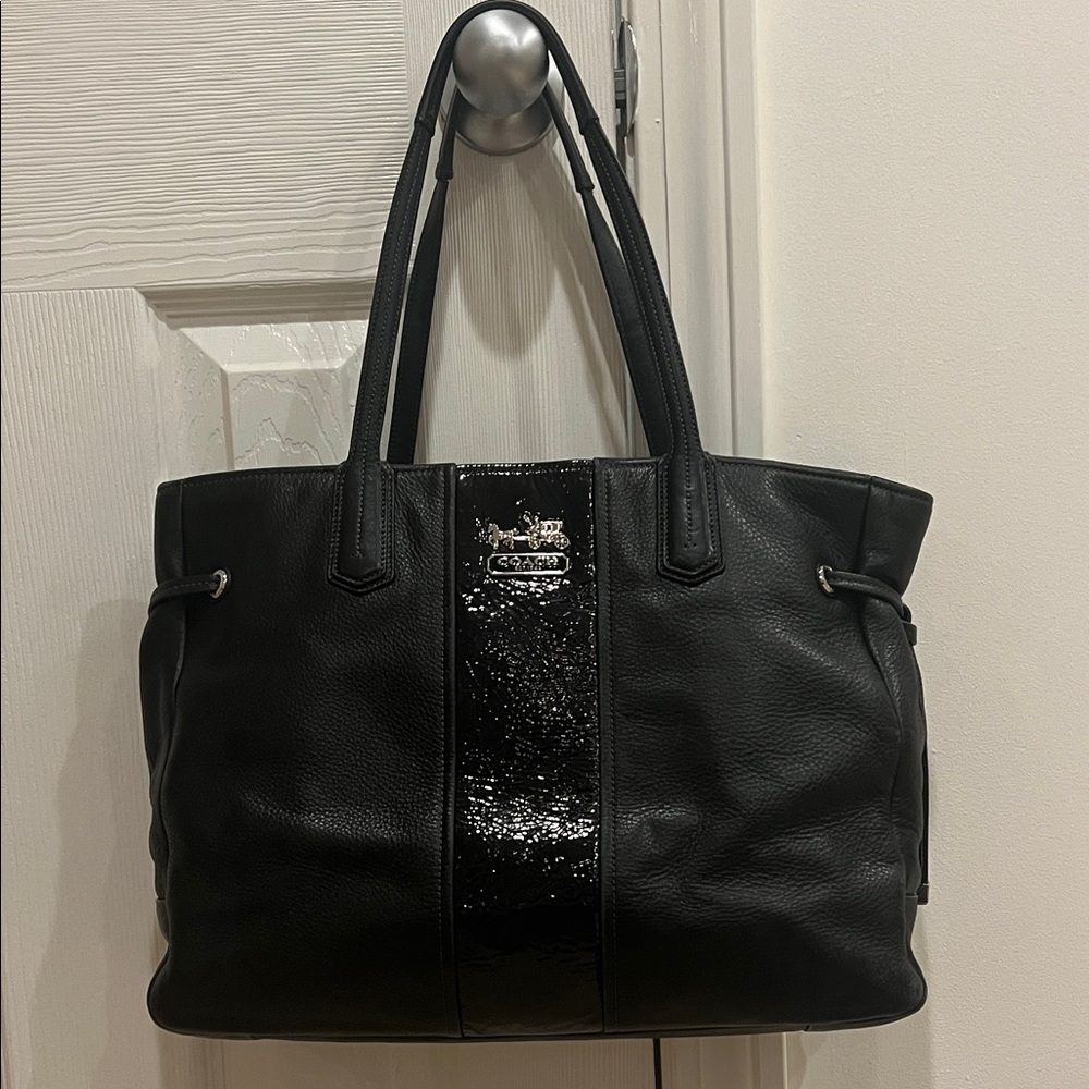 Coach Black Leather Tote Bag including wallet!